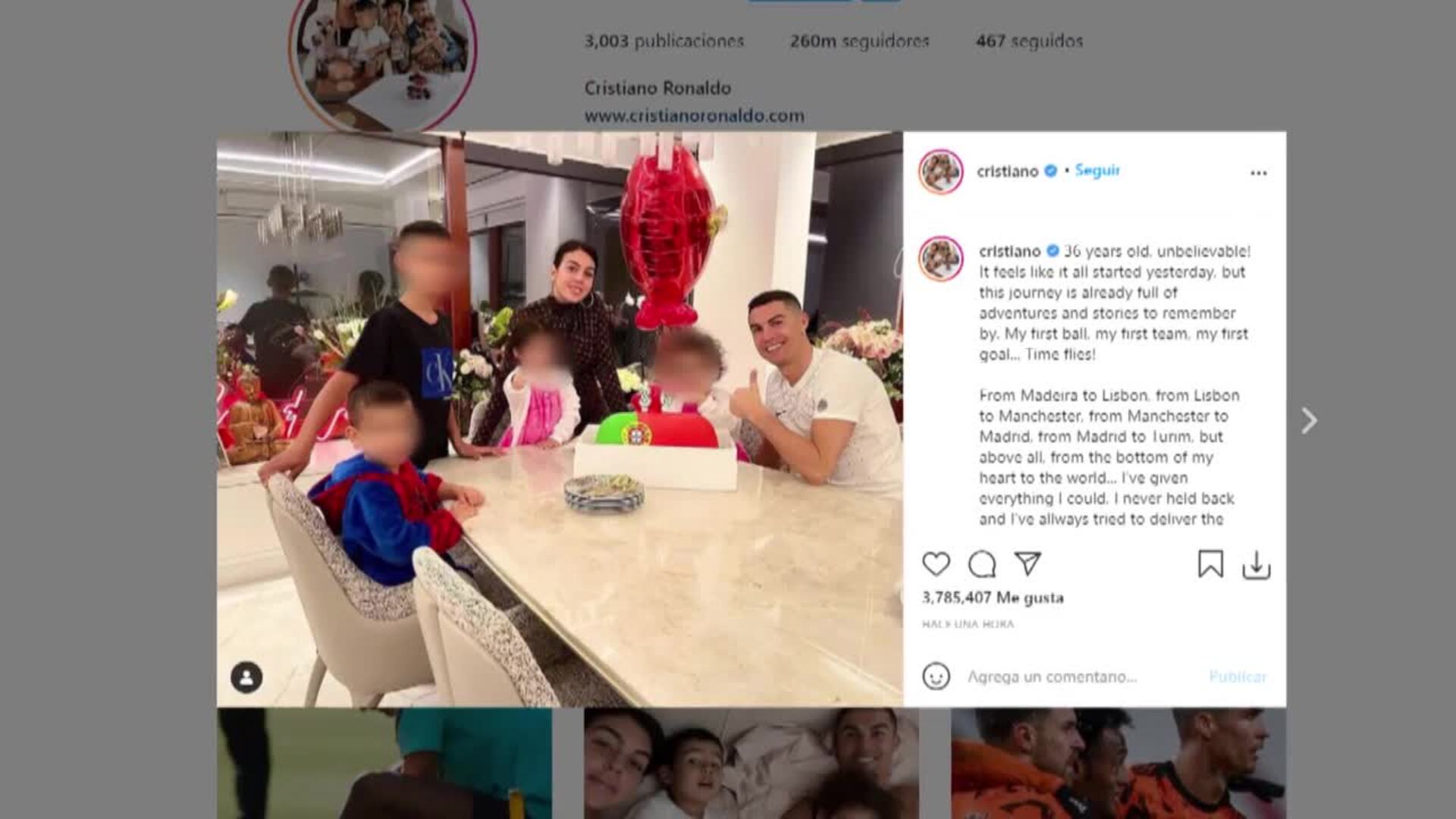 Cristiano reflexiona en su cumpleaños: &quot;Lamento no daros 20 años más&quot;