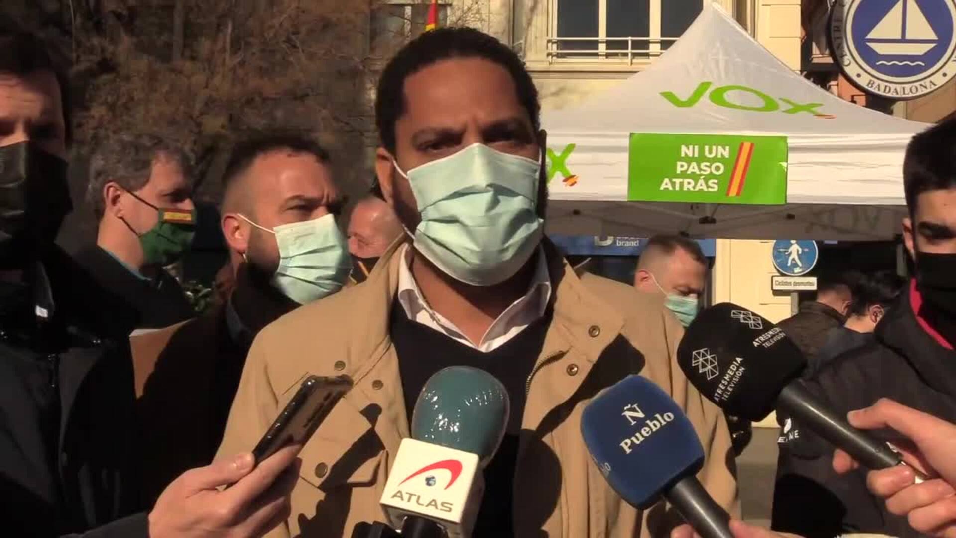 Vox dice que la &quot;mafia separatista&quot; ha traído &quot;violencia&quot; y &quot;falta de libertad&quot;