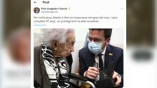 Maria Branyas, la mujer más anciana del mundo, cumple 117 años en Olot: «Ha ido bajando en los últimos meses, pero no le duele nada»