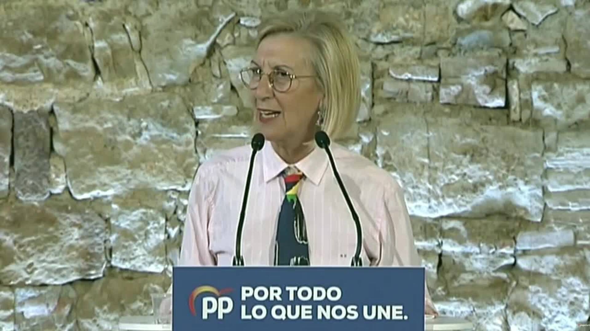 Rosa Díez pide el voto para Pablo Casado