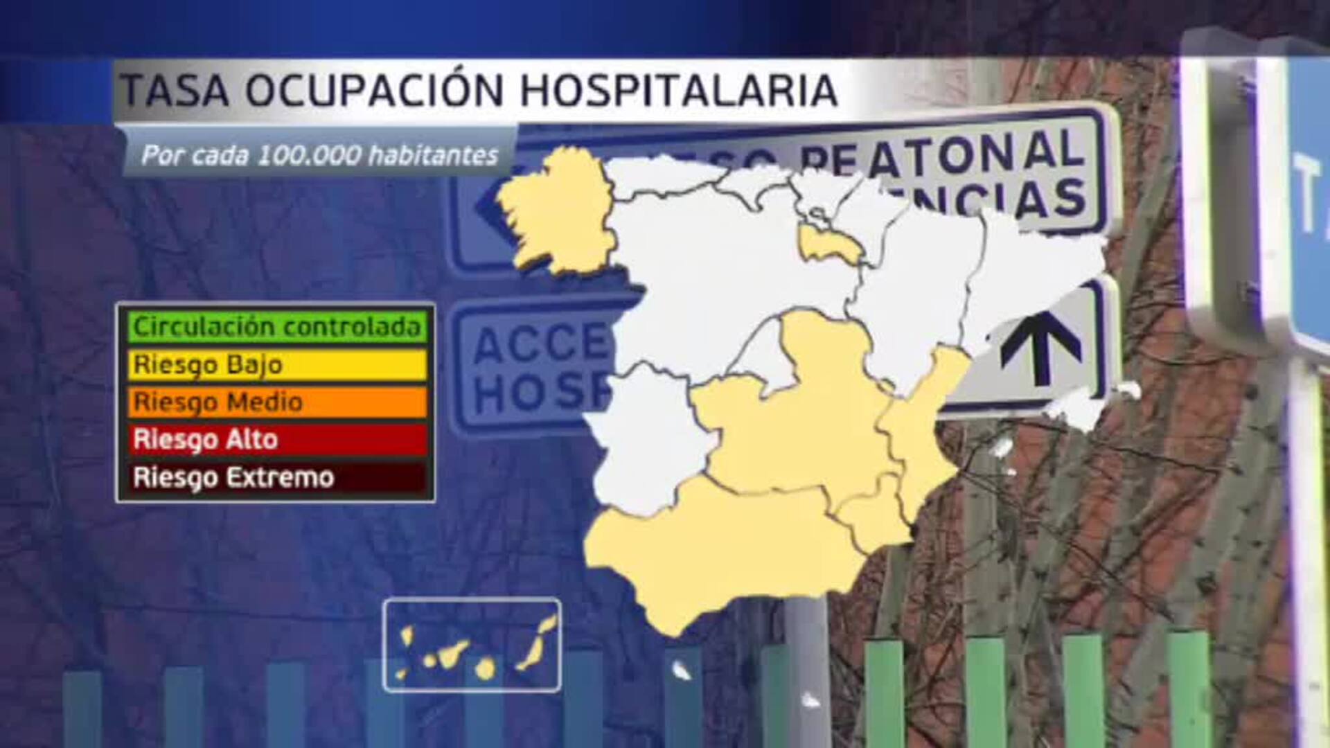 Las UCIS de ocho territorios están en riesgo alto