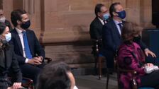 La responsabilidad de los jóvenes y la unidad de los españoles marcan los discursos de la Princesa de Asturias y el Rey Felipe VI