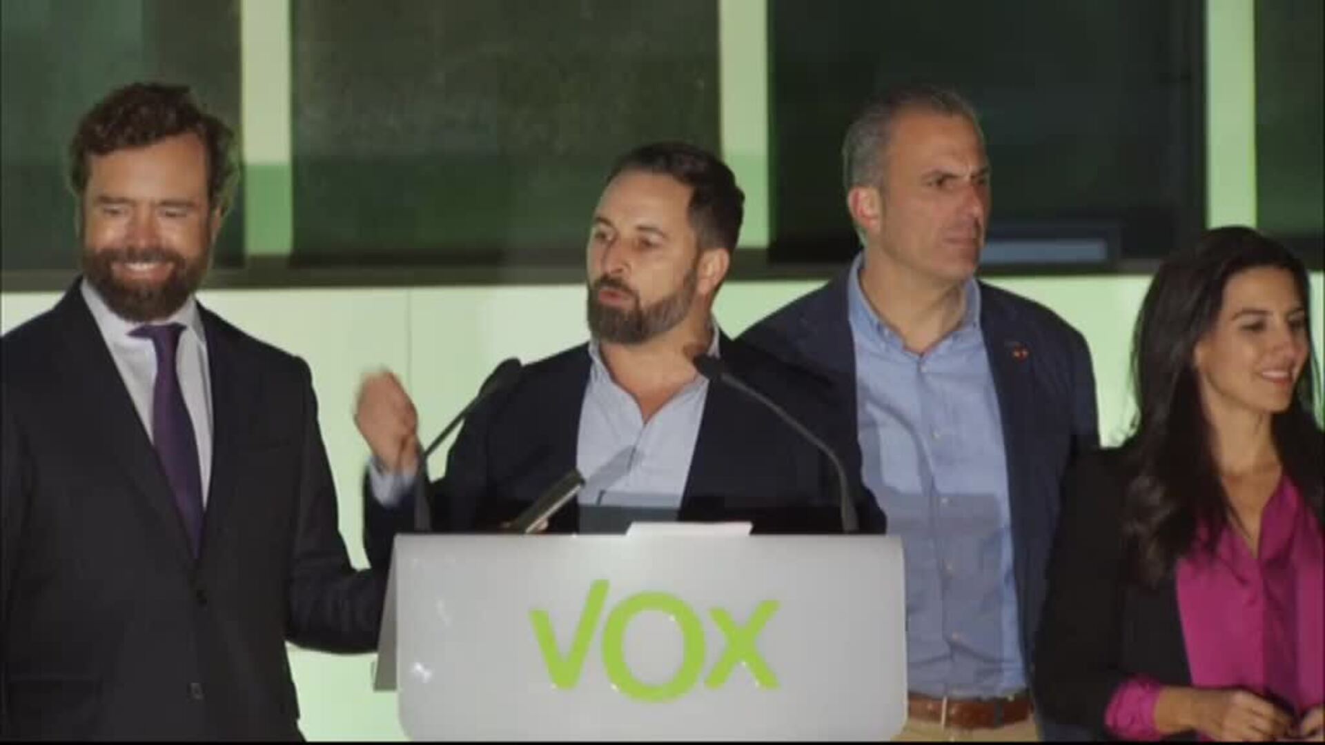 Santiago Abascal tras los 52 escaños de VOX: &quot;La mayor gesta política de la historia de la democracia&quot;