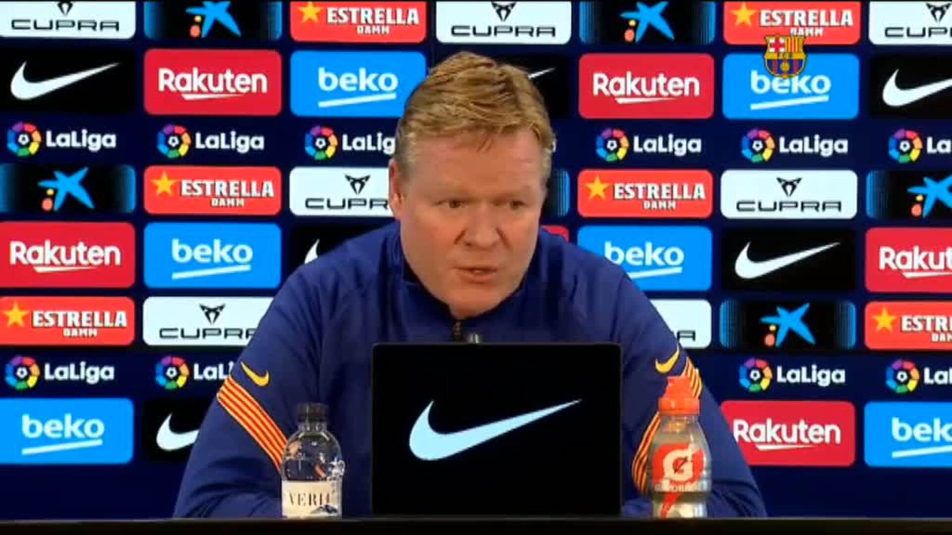 Koeman dice que no hay que estar &quot;nerviosos&quot; por la continuidad de Messi
