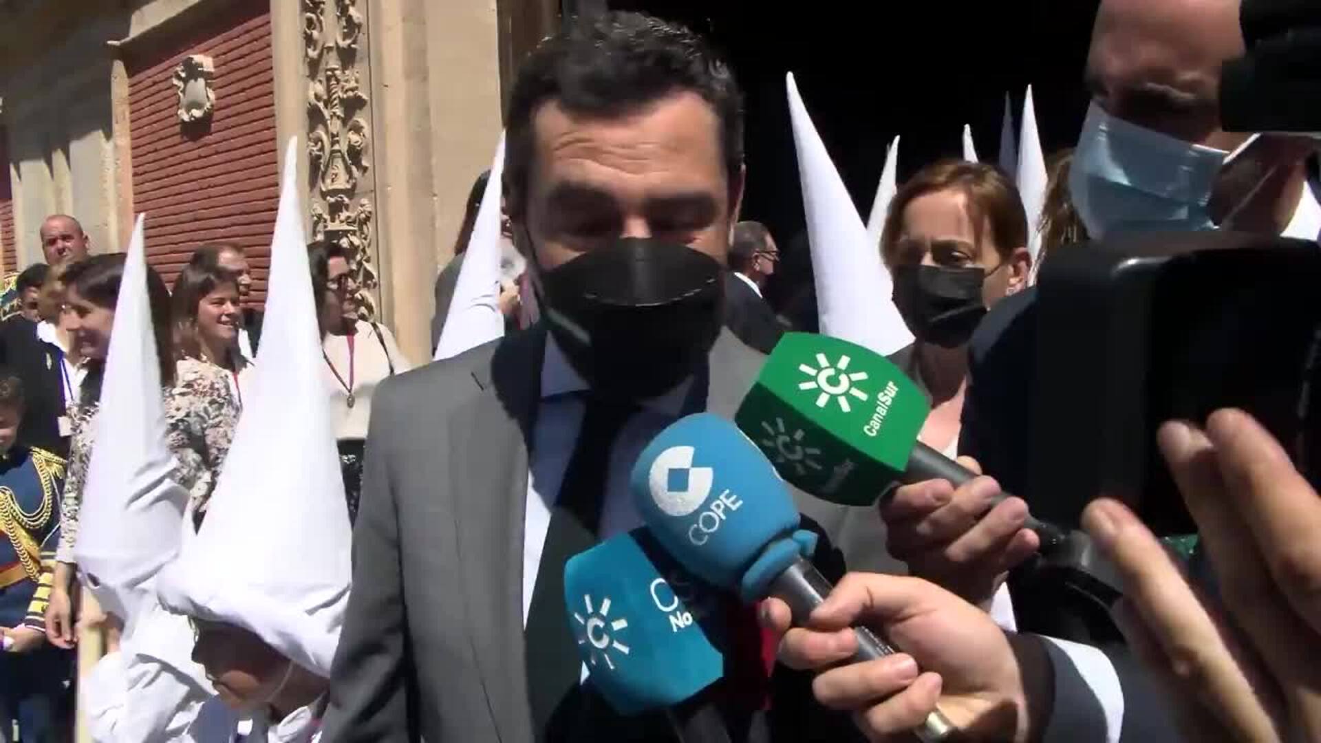 Moreno acoge &quot;ilusionado y reflexivo&quot; la Semana Santa tras dos años