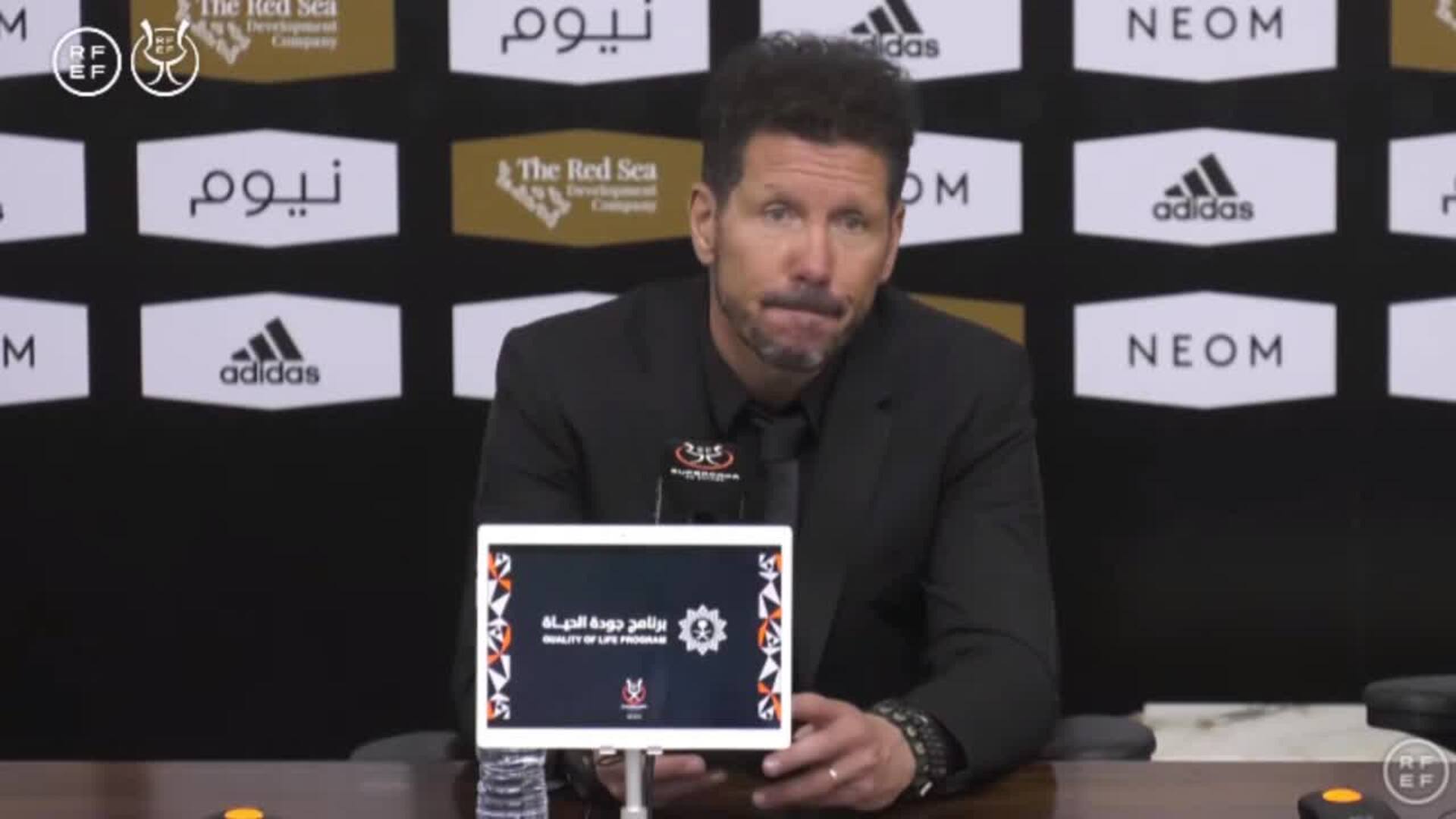 Simeone: &quot;Me da muchísima rabia perder a pelota parada&quot;
