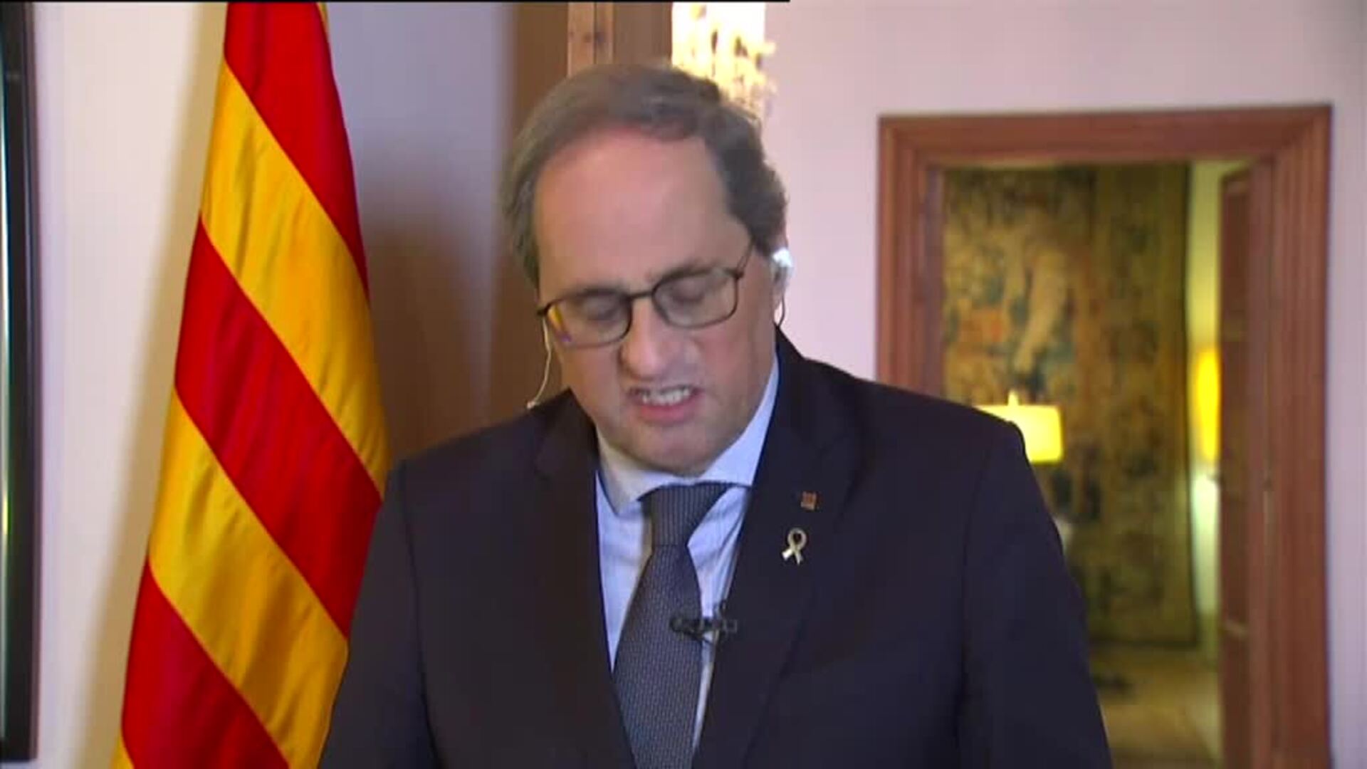 Torra expresa su &quot;satisfacción&quot; por el confinamiento total anunciado por Sánchez