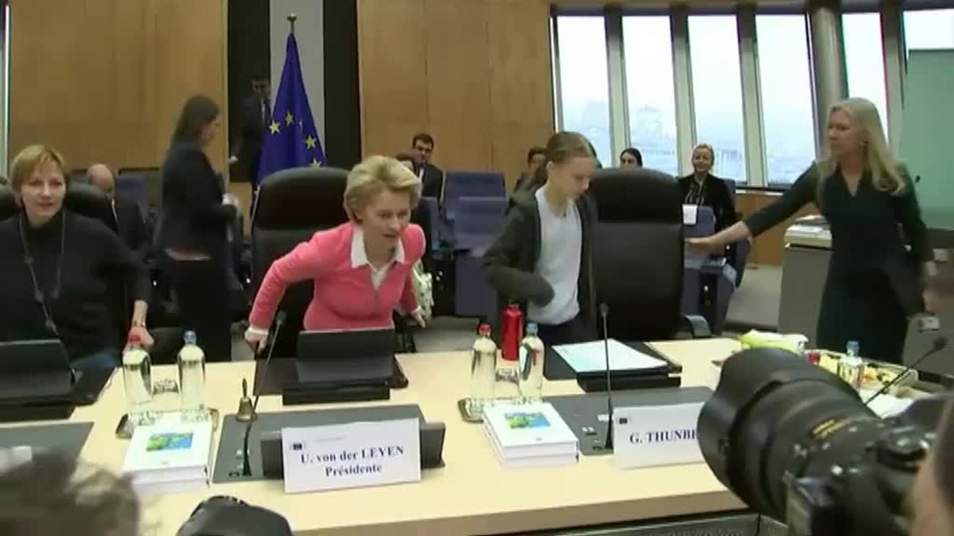 Greta Thumberg, invitada especial en la presentación de la ley climática en Bruselas