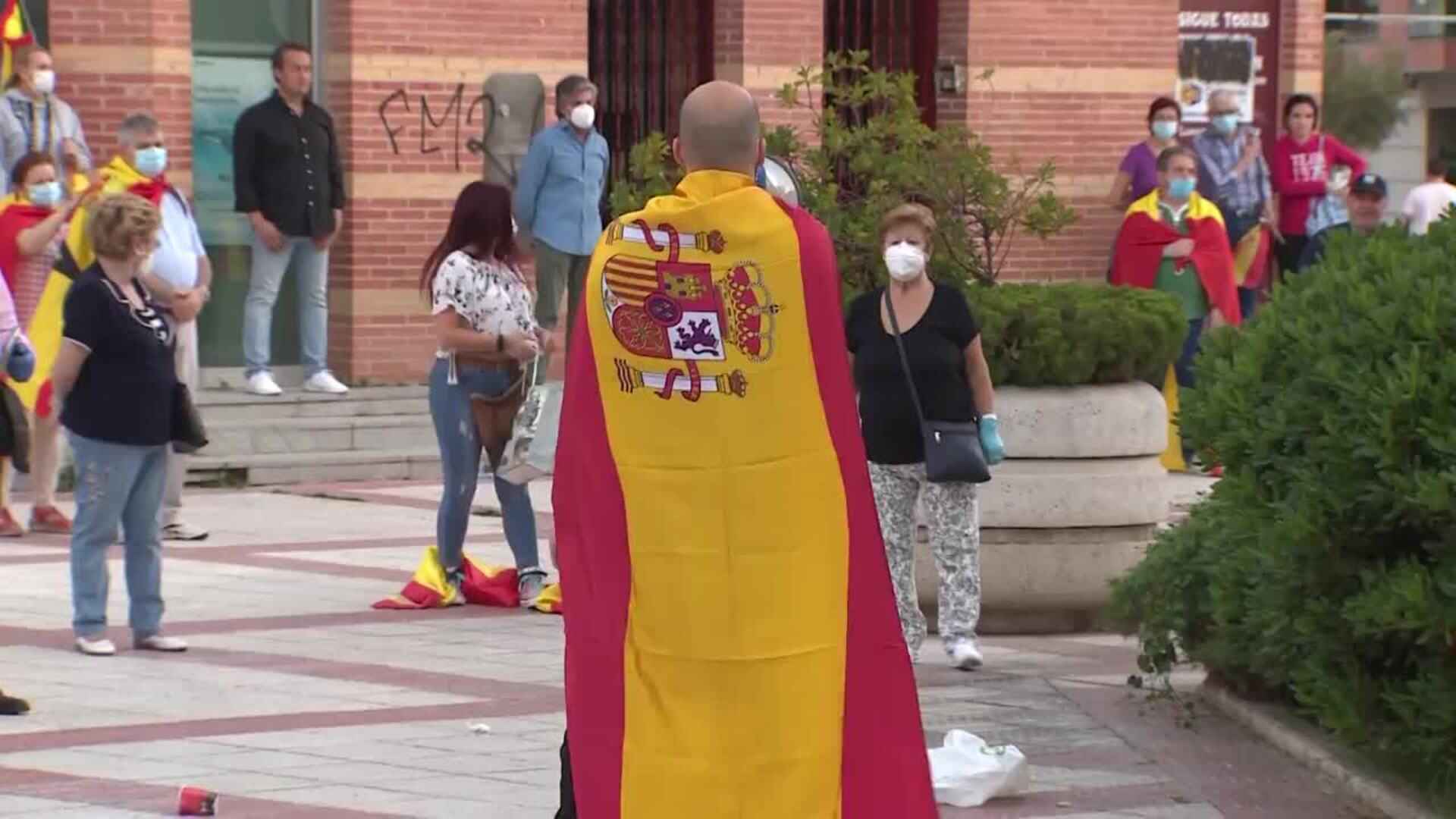 Protesta contra la gestión del Gobierno en Getafe (Madrid)