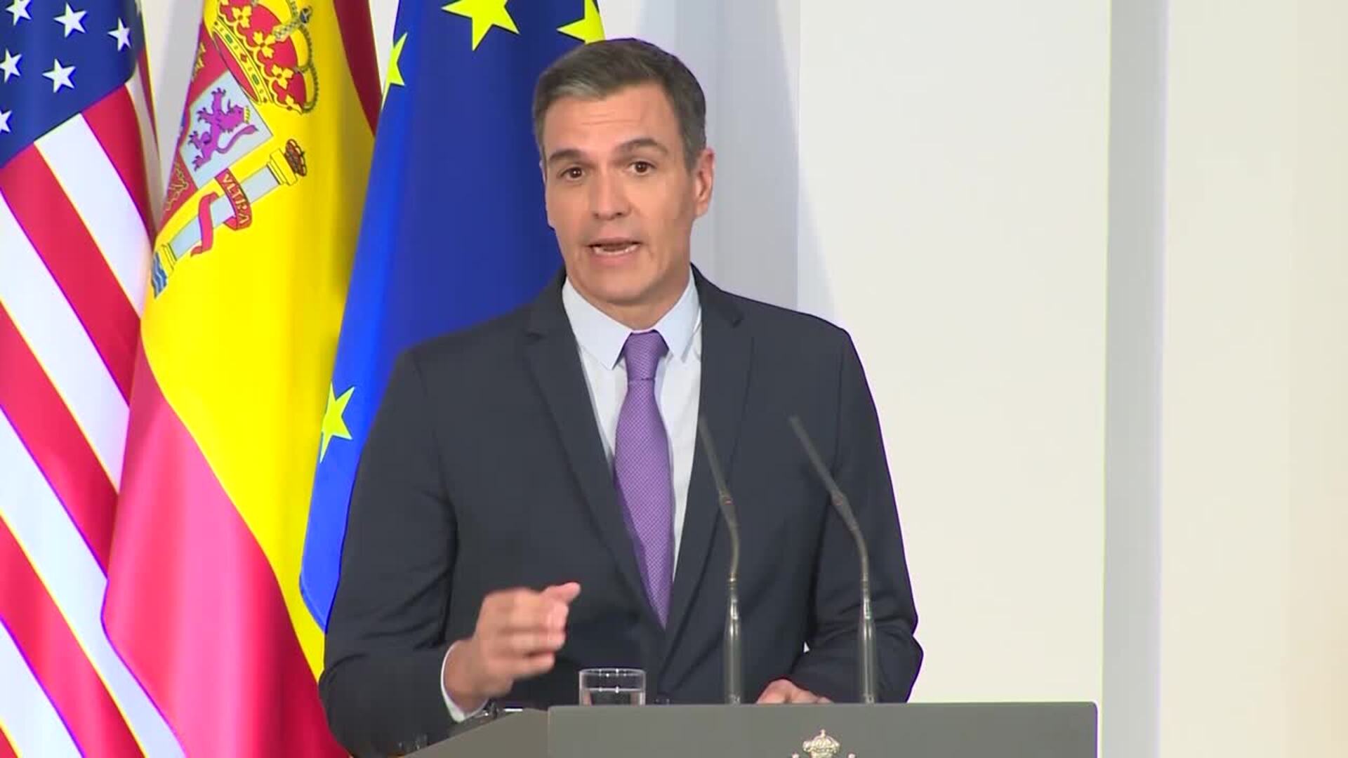 Sánchez y Biden trabajarán juntos contra las &quot;amenazas&quot; del este y del sur