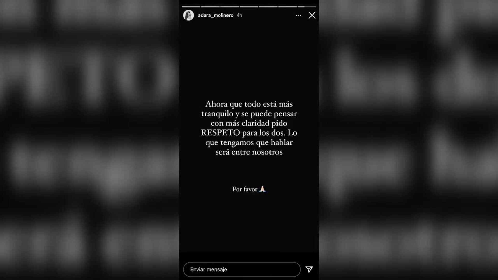 Adara da un paso atrás: &quot;Lo que tengamos que hablar será entre nosotros&quot;