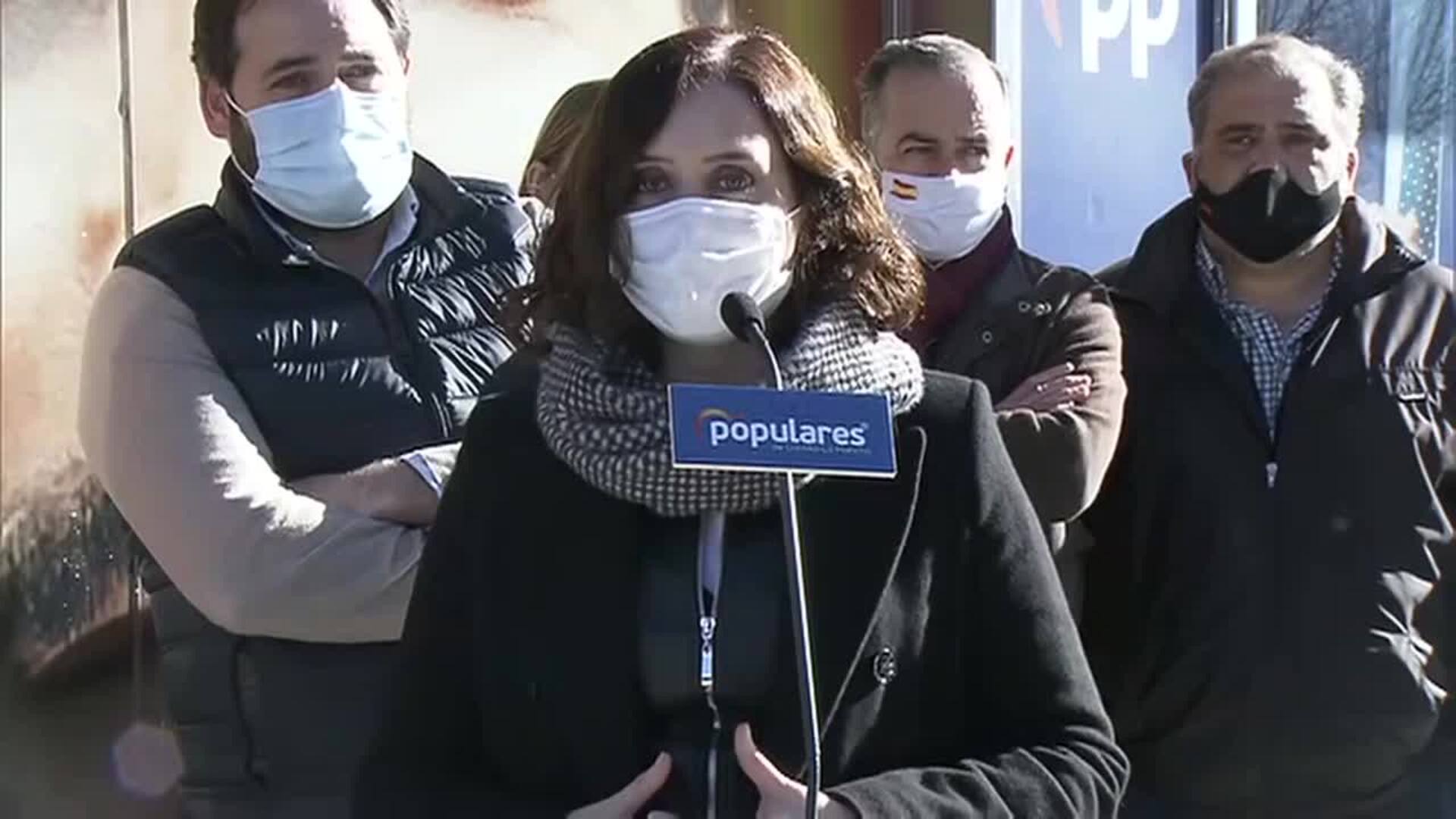 Ayuso carga contra la &quot;irresponsabilidad&quot; del Gobierno ante cepa británica