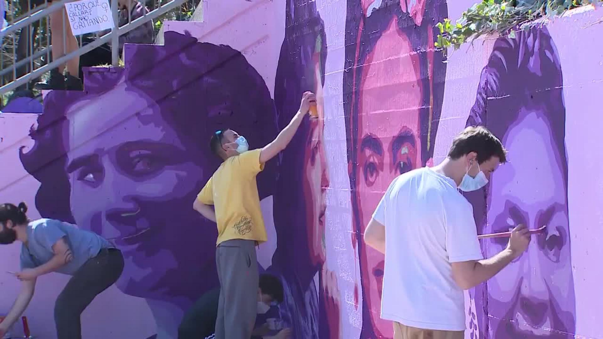 Unlogic Crew vuelve a pintar el mural feminista vandalizado en Getafe