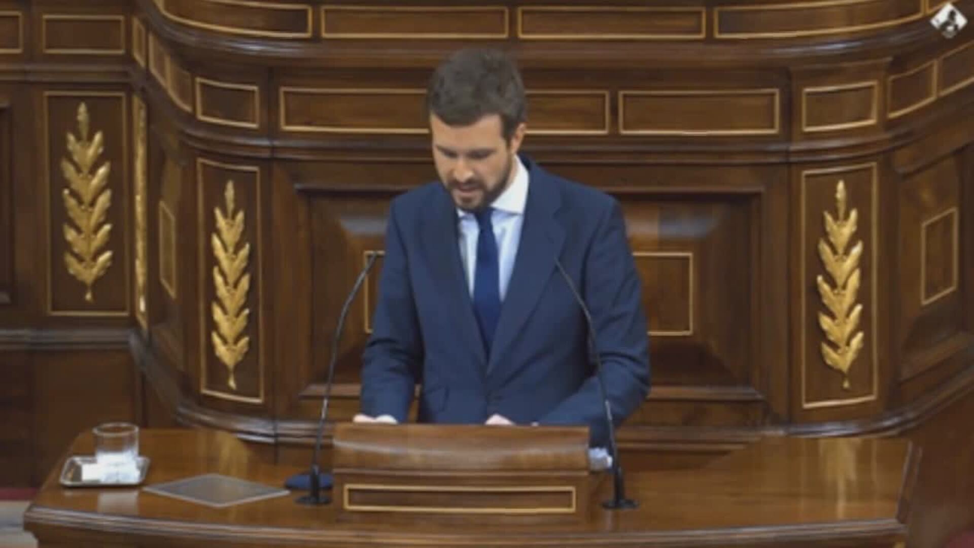 Vea el momento en el que Pablo Casado ha dicho «no» a la moción de censura de Vox