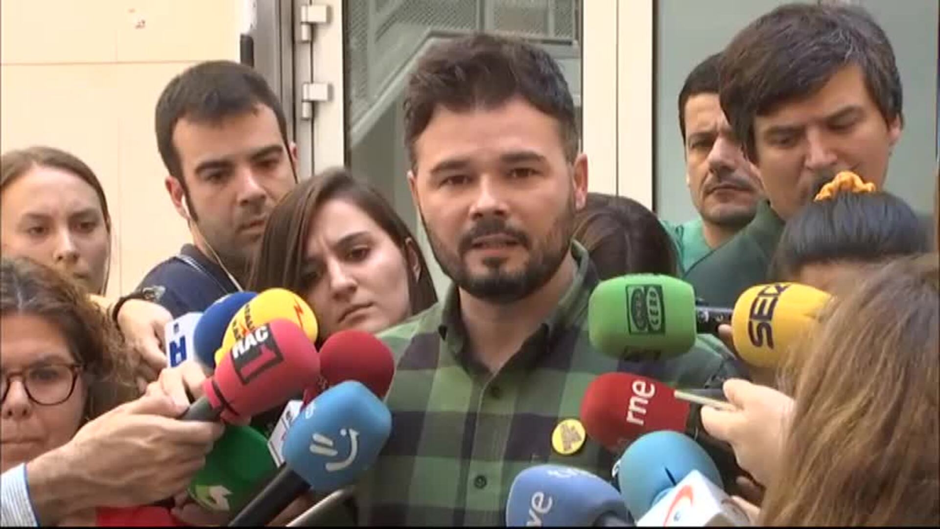Rufián apremia a PSOE y a Unidas Podemos a negociar y asumir su &quot;responsabilidad histórica&quot;