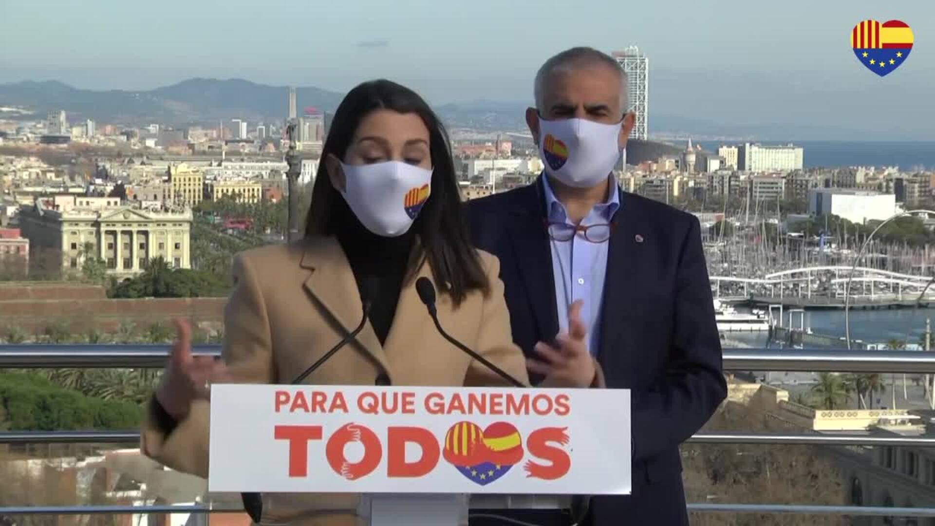 Arrimadas pide evitar un Govern de ERC, JxCat o tripartito