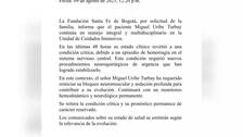 Senador colombiano Uribe Turbay en "condición crítica" por hemorragia en sistema nervioso