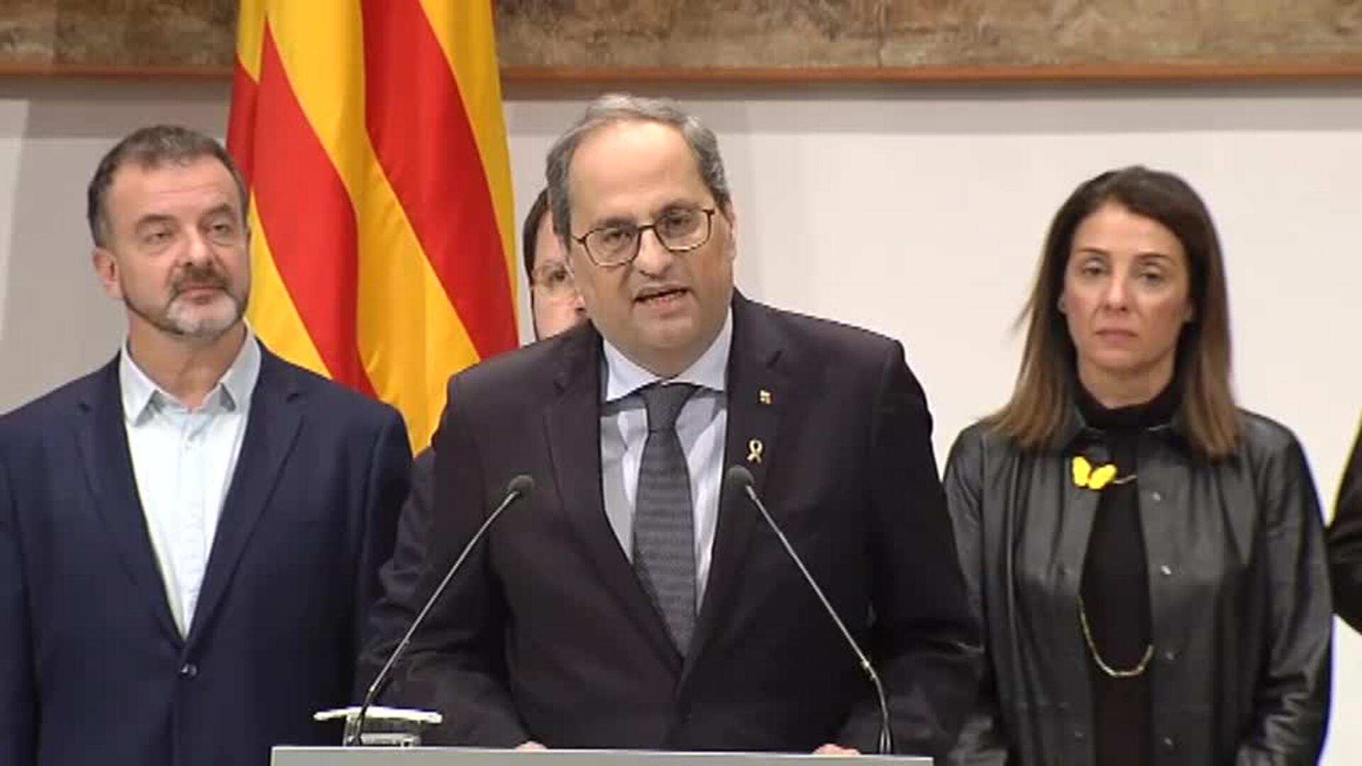 Torra pide convocar un pleno urgente y tilda la decisión de la JEC de &quot;golpe de estado&quot;