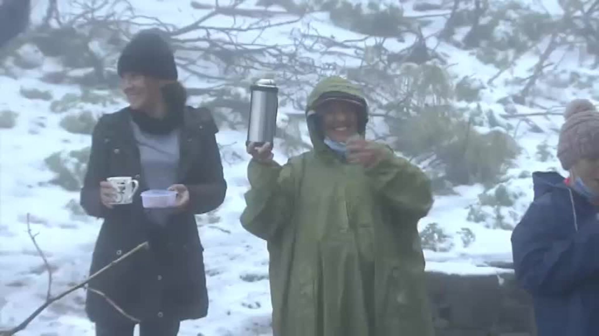 El temporal causa fuertes nevadas en la cumbre de Gran Canaria