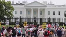 Protestas en Washington contra el bombardeo de sitios nucleares en Irán ordenado por Trump