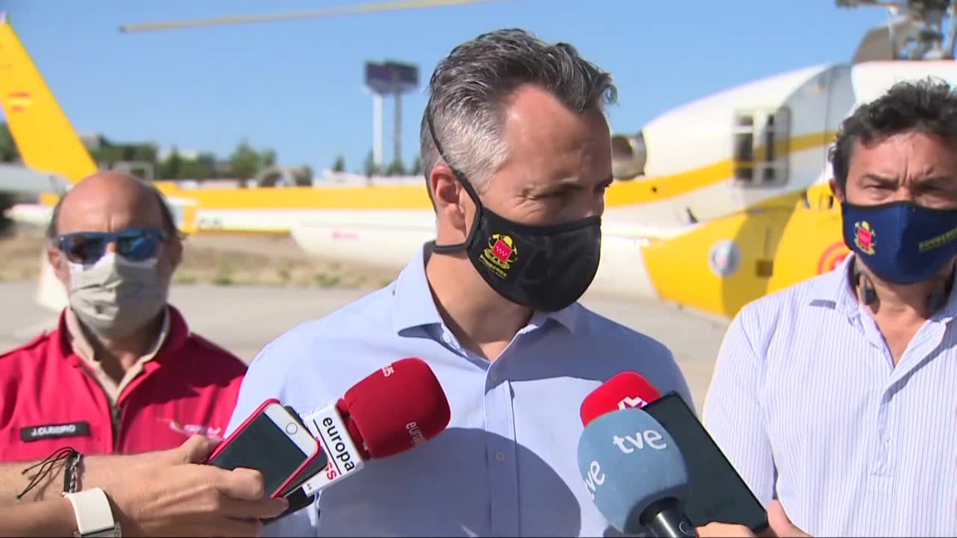 El incendio de Batres se dará por extinguido previsiblemente esta tarde