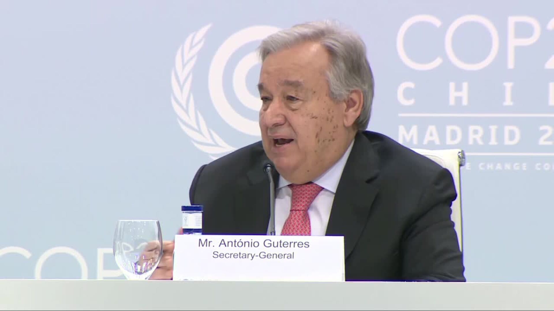 Guterres sobre los líderes que asistirán a la COP25