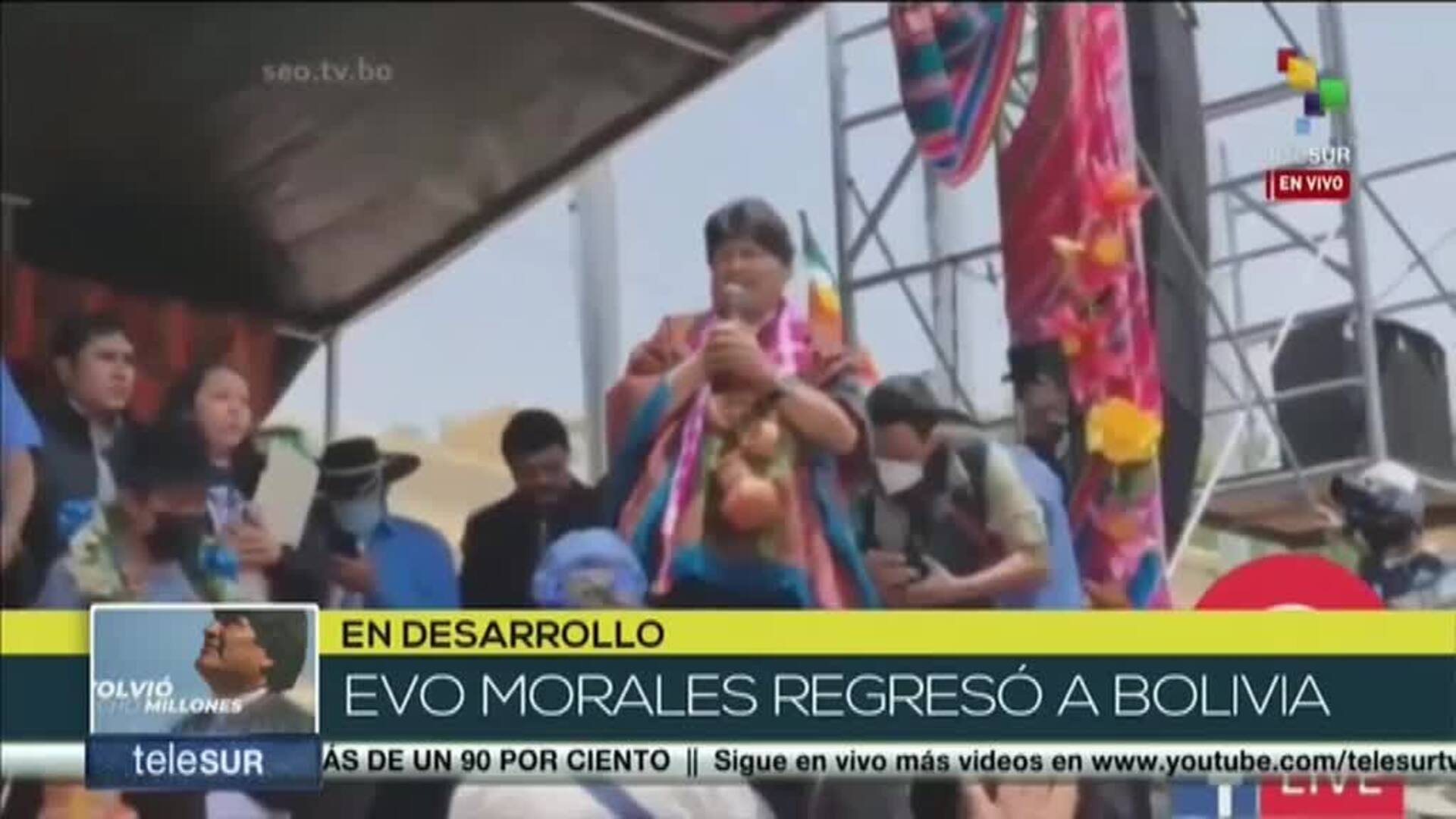 Evo Morales regresa triunfal a Bolivia