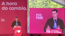 Sánchez aterriza en la campaña gallega con reproches al PP por el Covid: «Lo hicimos solos, sin su apoyo»