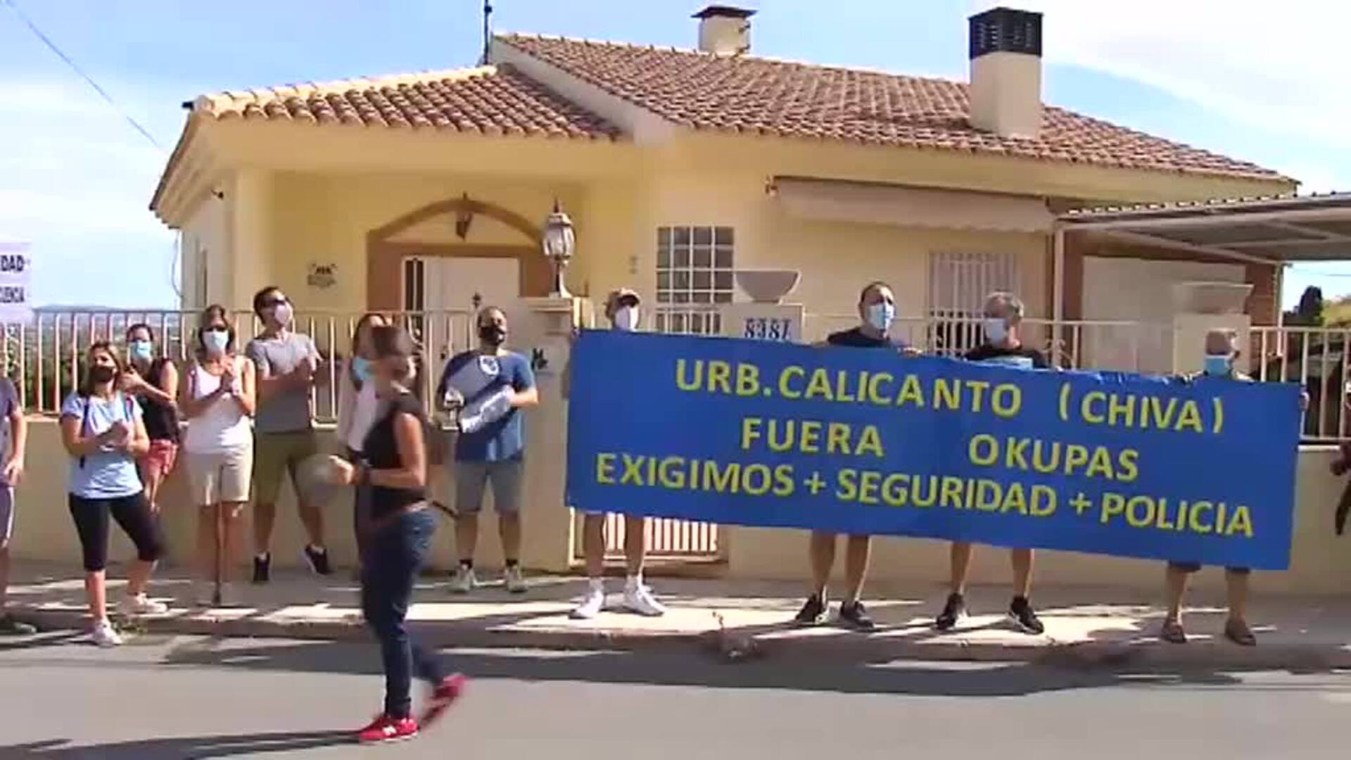 Manifestación en Chiva, Vqalencia, en contra de los okupas.