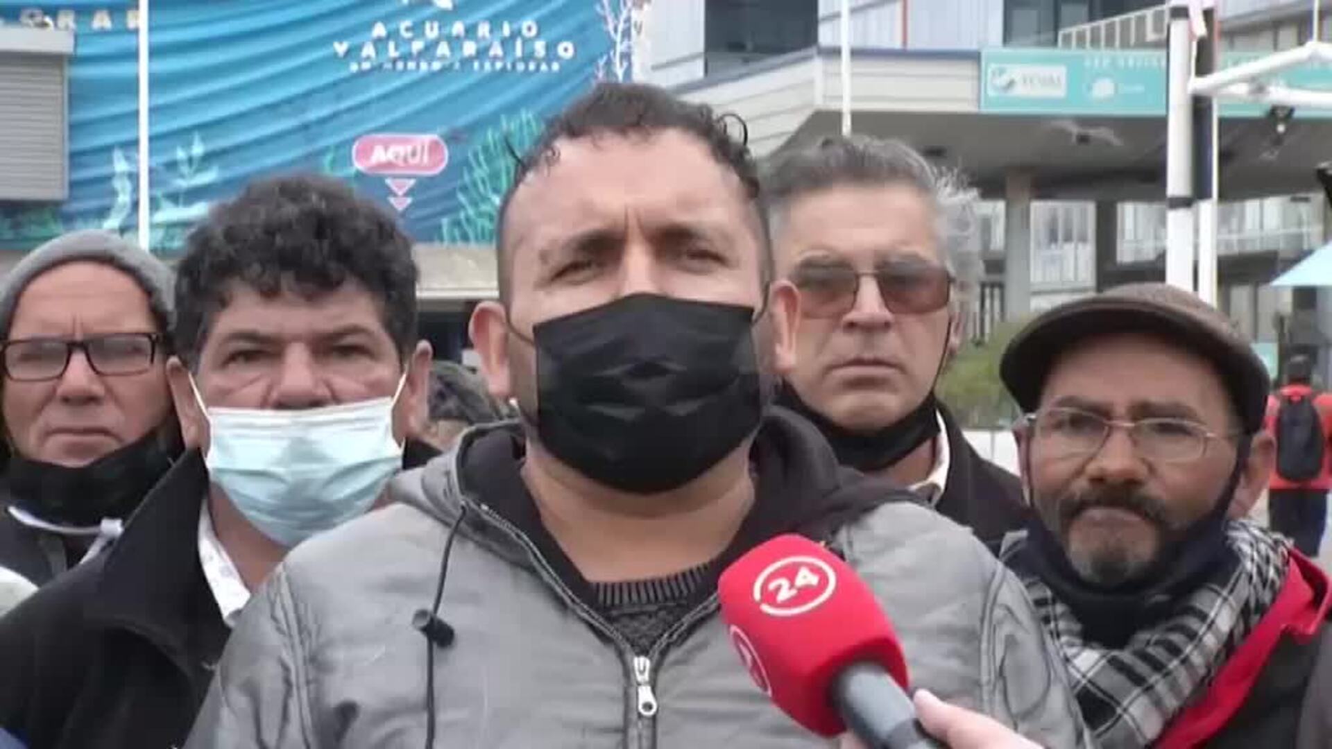 Protesta de los pescadores chilenos en Valparaíso