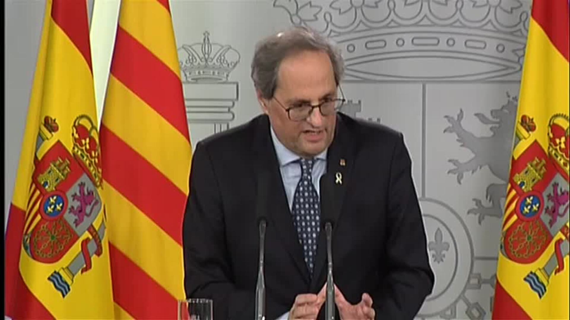 Torra asegura confiar en el Gobierno y señala que no &quot;se levantarán de la mesa&quot;