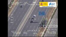 Pillado por el helicóptero de la DGT a 202 km/h a 50 metros de reaccionar