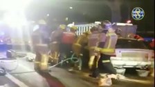 Cinco heridos, dos en estado crítico, en un aparatoso accidente de tráfico en el Paseo de las Delicias