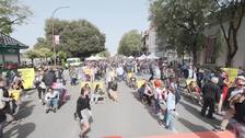 El paseo Colón cambia por un día el tráfico por flores y música