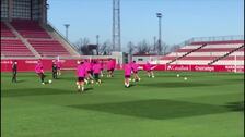 Último entrenamiento del Sevilla antes de medirse al Huesca