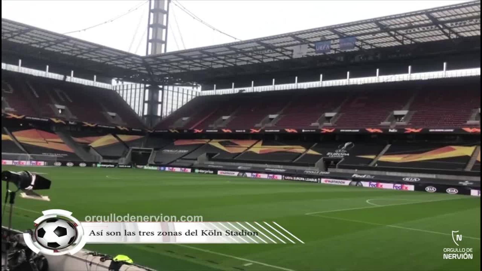 Zonas del estadio Köln Stadion, donde el Sevilla jugará la semifinal de la UEFA Europa League frente al Manchester United