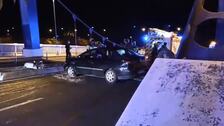 Un conductor ebrio vuelca su coche en un aparatoso accidente en la Cartuja