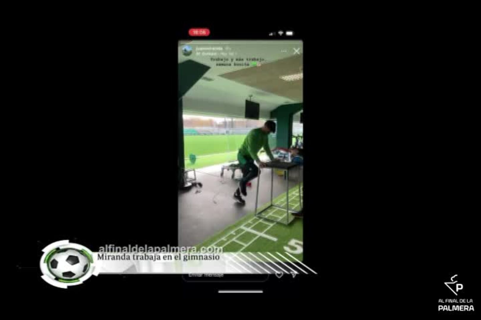 Miranda muestra su trabajo de recuperación en la ciudad deportiva