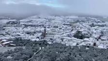 El temporal Filomena lleva la nieve a la Sierra Norte de Sevilla