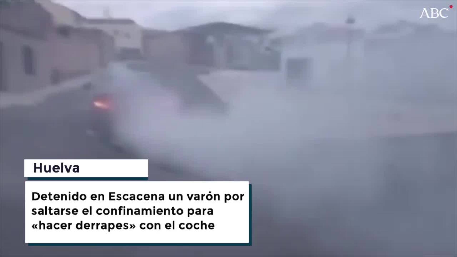 Detenido en Escacena por saltarse el confinamiento para hacer derrapes con el coche