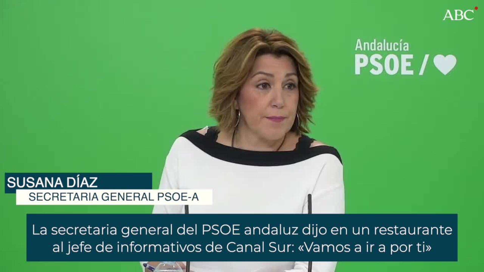 Susana Díaz durante la rueda de prensa de este viernes en la sede socialista