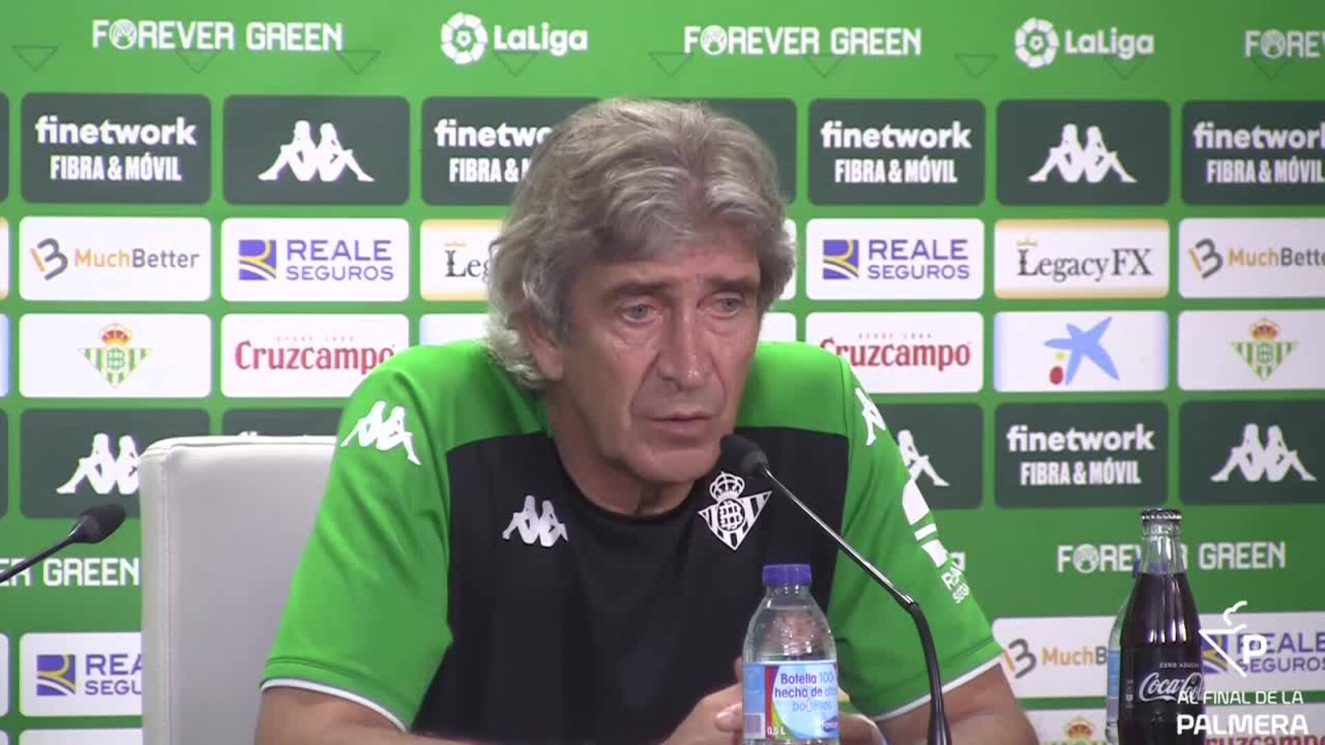 Pellegrini: «Joaquín tiene una molestia en el ligamento, pero no le impide para estar a disposición para jugar»
