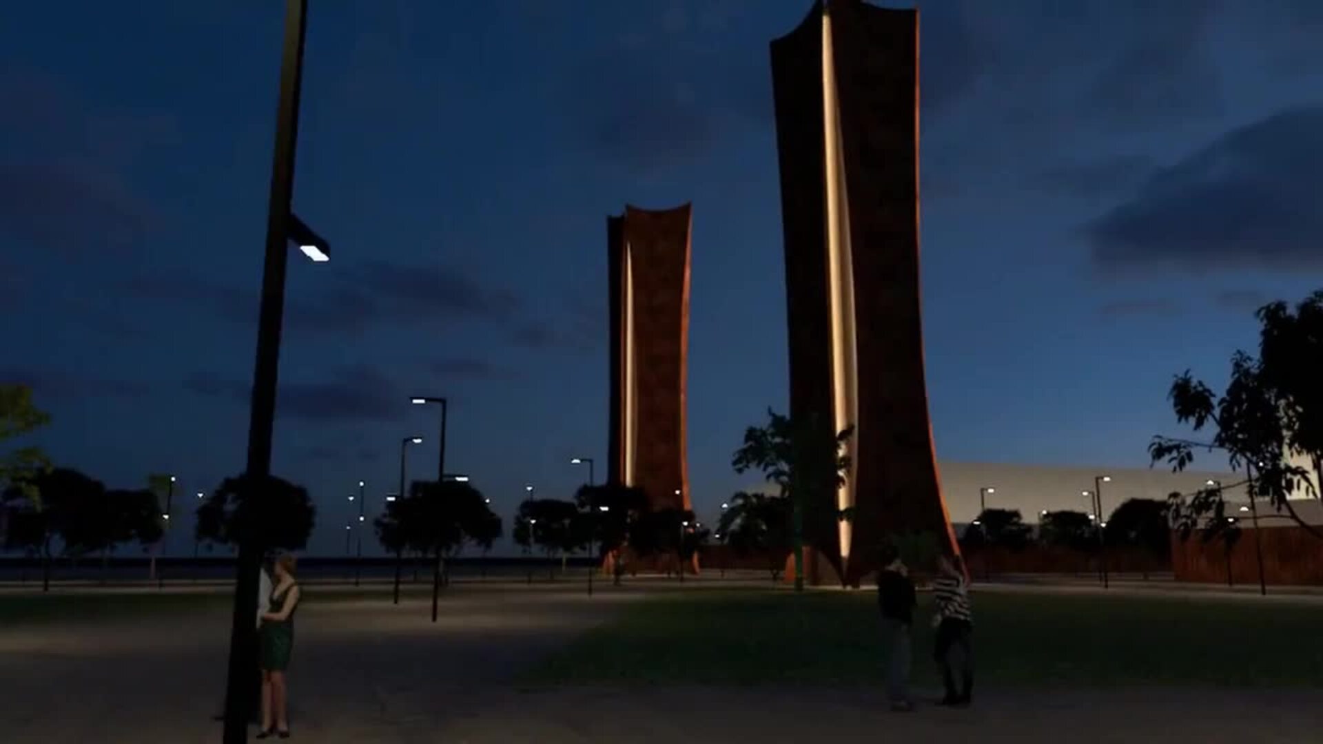 Vídeo de las torres y el Palacio de Congresos del recinto de Entrenúcleos donde irá la feria de Dos Hermanas