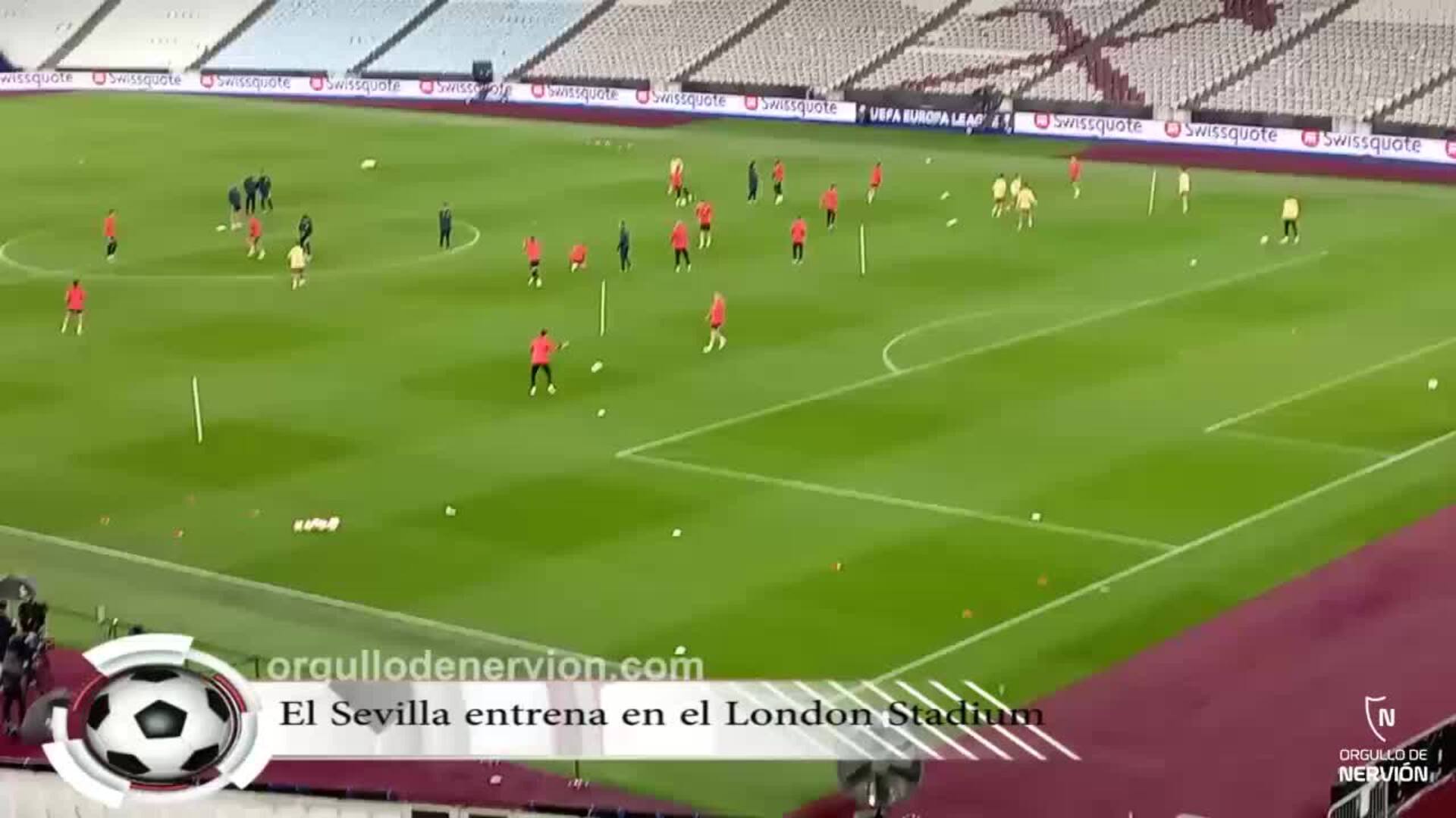El Sevilla se entrena en el London Stadium