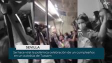 Denuncian a través de las redes sociales la polémica celebración de un cumpleaños en un autobús de Sevilla