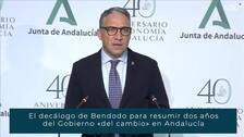 El decálogo de Bendodo para resumir dos años del Gobierno «del cambio» en Andalucía