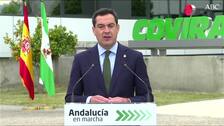 Juanma Moreno: «El domingo se acaba el toque de queda en Andalucía al terminar el estado de alarma»