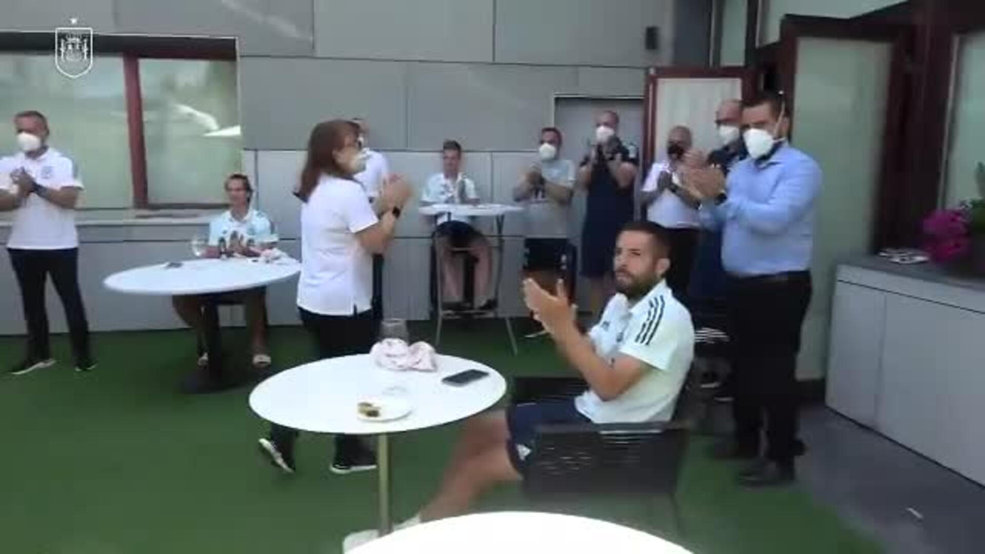 Unai Simón celebra su cumpleaños con La Roja