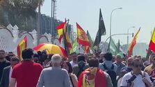 Santiago Abascal y Macarena Olona encabezan la manifestación de VOX en Cádiz