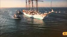 Vídeo: El Juan Sebastián de Elcano deja Cádiz para dar la vuelta al mundo